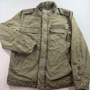 Levi's Field Jacket Mens Medium Olive Green Excellent Military Utility Coat